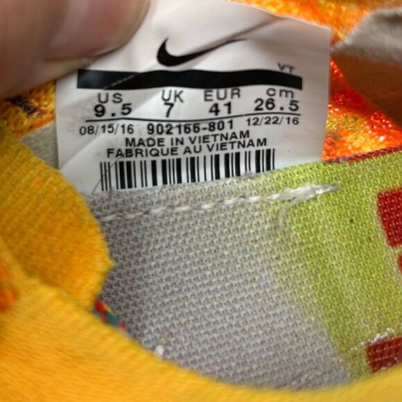 Nike Zoom Air Flyknit Streak 6 Men’s Size 9.5 Running Shoes Yellow Orange 902156 - Picture 10 of 10